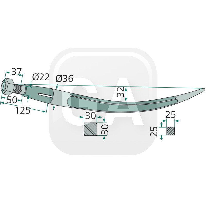 Dent chargeur frontal Kverneland